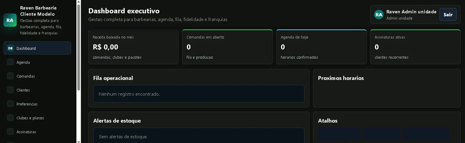 Painel do BarbeiroPro